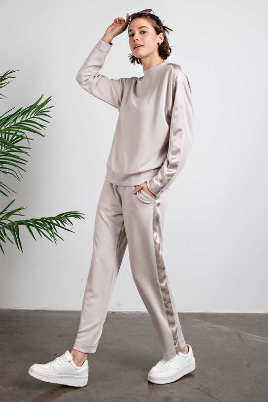 ButterCream Side Satin Jogger