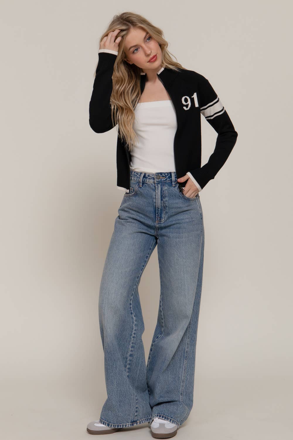 Fannie Zip-Up Sweater Jacket