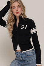 Fannie Zip-Up Sweater Jacket