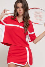 Left on Red Oversized ButterCream Polo