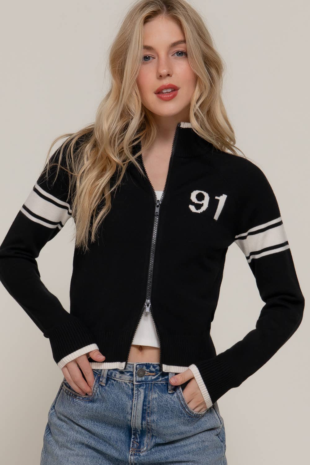 Fannie Zip-Up Sweater Jacket