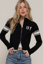 Fannie Zip-Up Sweater Jacket