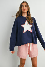 Calou Drop Shoulder Star Sweater