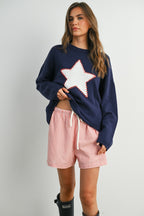 Calou Drop Shoulder Star Sweater
