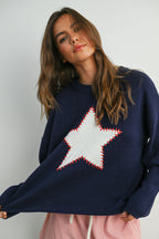 Calou Drop Shoulder Star Sweater